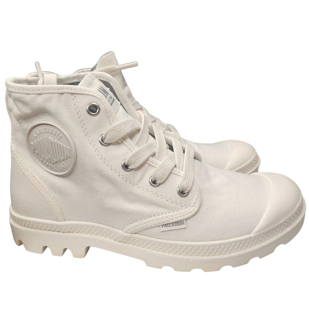 Palladium Women's White Canvas Sneakers Pampa Hi, Size 7 - Picture 2 of 8